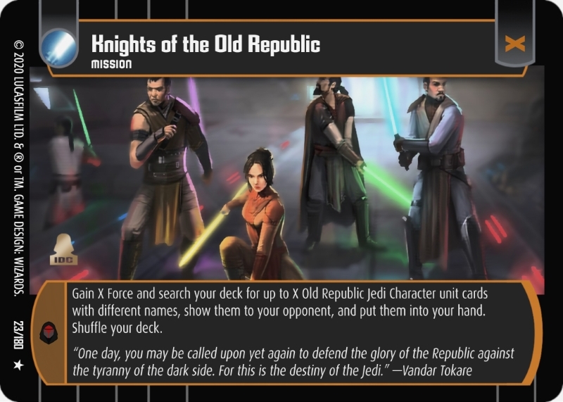Knights of the Old Republic Card Star Wars Trading Card Game