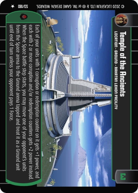 Temple of the Ancients : A Location type card for Star Wars Trading Card Game (SWTCG)