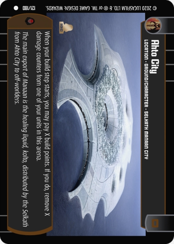 Ahto City : A Location type card for Star Wars Trading Card Game (SWTCG)