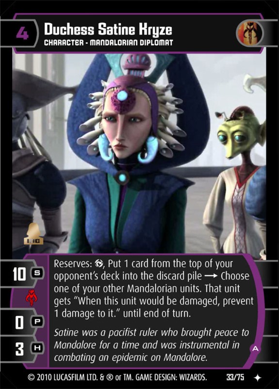 Duchess Satine Kryze A Card Star Wars Trading Card Game