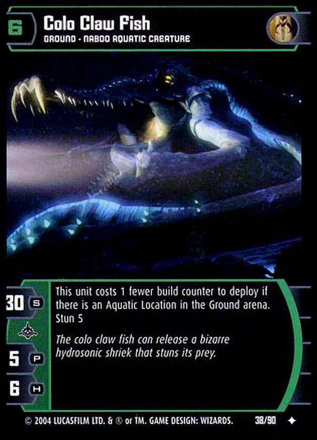 Colo Claw Fish Card - Star Wars Trading Card Game