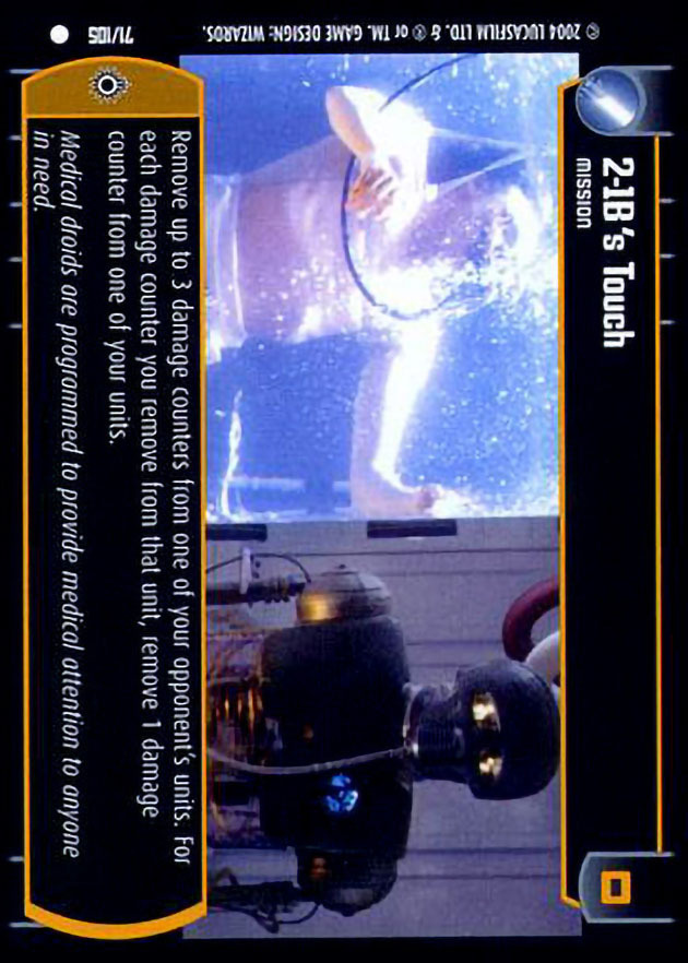 2-1B's Touch : A Mission type card for Star Wars Trading Card Game (SWTCG)