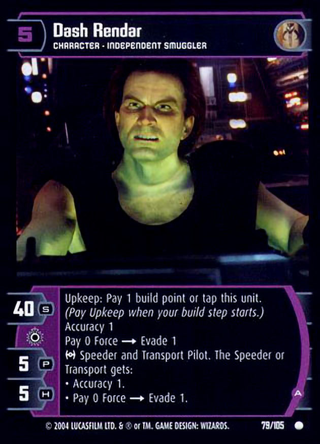 Dash Rendar (A) Card - Star Wars Trading Card Game
