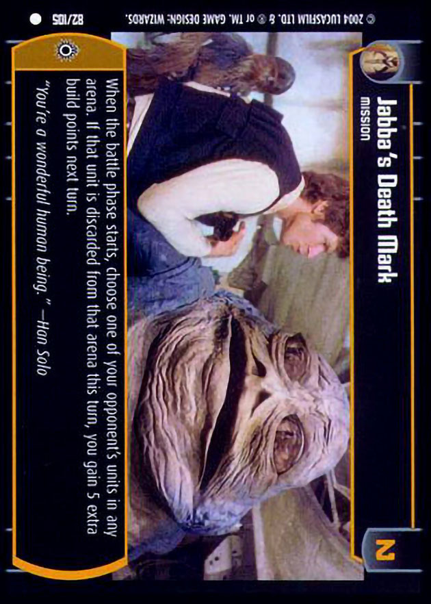 Jabba's Death Mark : A Mission type card for Star Wars Trading Card Game (SWTCG)