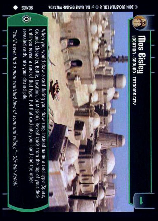 Mos Eisley : A Location type card for Star Wars Trading Card Game (SWTCG)
