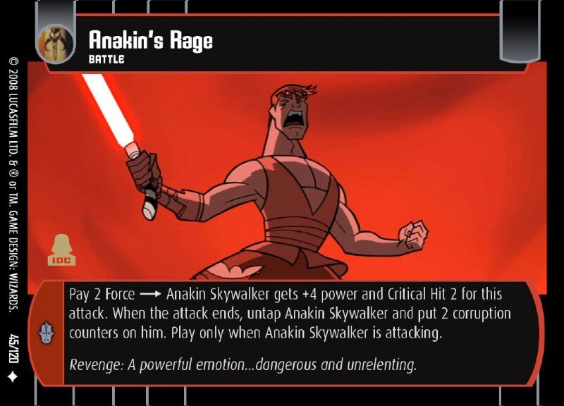 Anakin's Rage Card Star Wars Trading Card Game