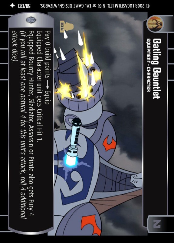 Gatling Gauntlet : A Equipment type card for Star Wars Trading Card Game (SWTCG)