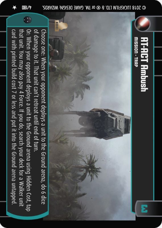 AT-ACT Ambush : A Mission type card for Star Wars Trading Card Game (SWTCG)