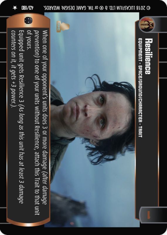 Resilience : A Equipment type card for Star Wars Trading Card Game (SWTCG)