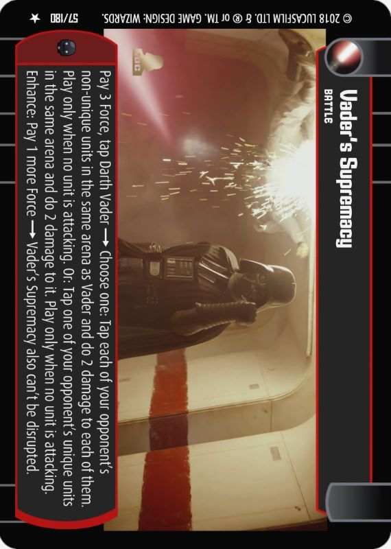 Vader's Supremacy : A Battle type card for Star Wars Trading Card Game (SWTCG)