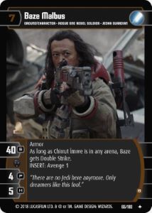 Baze Malbus (B) Card - Star Wars Trading Card Game