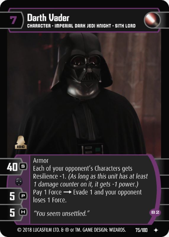 Best Cards For Darth Vader Battlefront 2 Darth Vader (B2) Card - Star Wars Trading Card Game