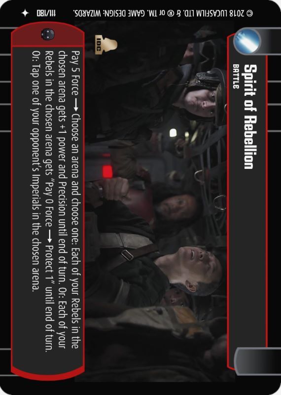 Spirit of Rebellion : A Battle type card for Star Wars Trading Card Game (SWTCG)
