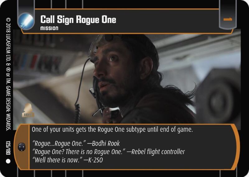 Call Sign Rogue One Card - Star Wars Trading Card Game