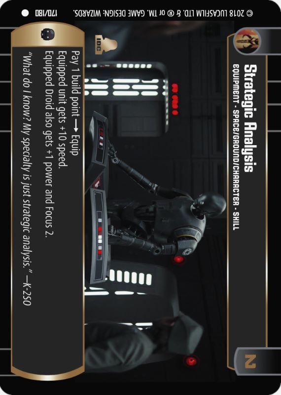 Strategic Analysis : A Equipment type card for Star Wars Trading Card Game (SWTCG)