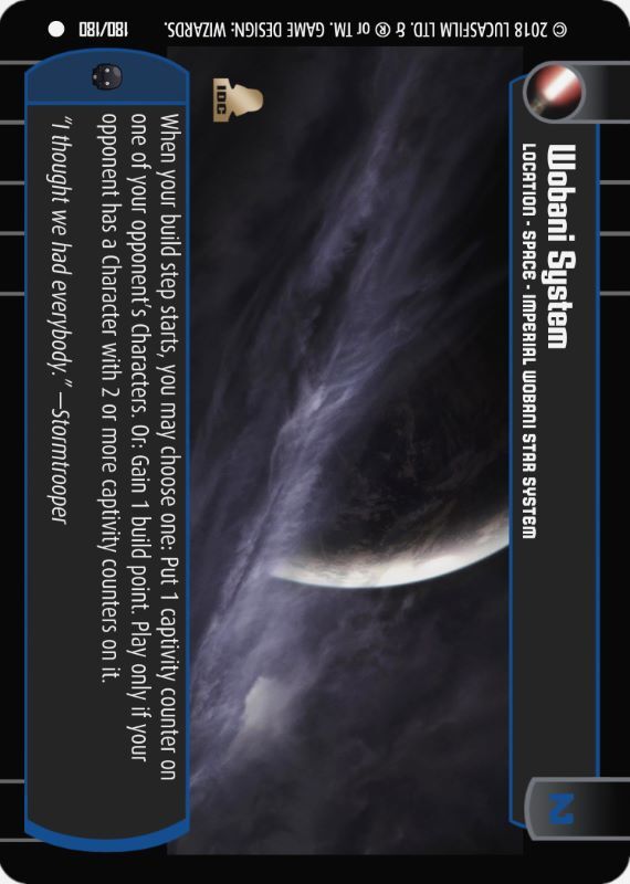 Wobani System : A Location type card for Star Wars Trading Card Game (SWTCG)