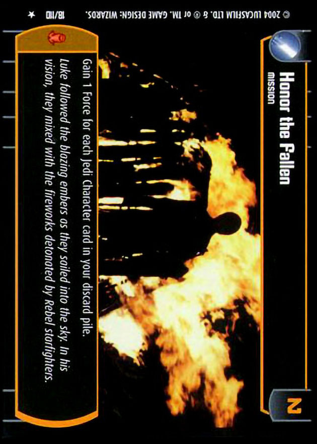 Honor the Fallen : A Mission type card for Star Wars Trading Card Game (SWTCG)