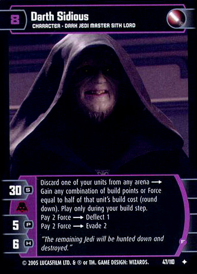 Darth Sidious (F) Card Star Wars Trading Card Game
