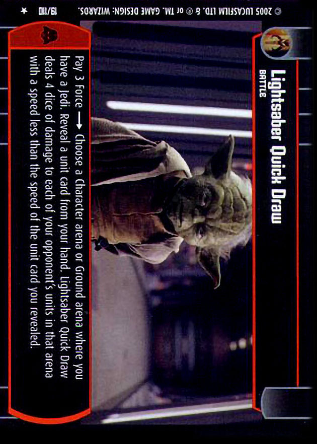 Lightsaber Quick Draw : A Battle type card for Star Wars Trading Card Game (SWTCG)