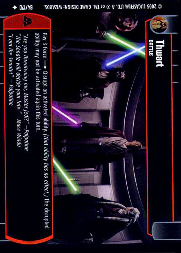 Thwart : A Battle type card for Star Wars Trading Card Game (SWTCG)