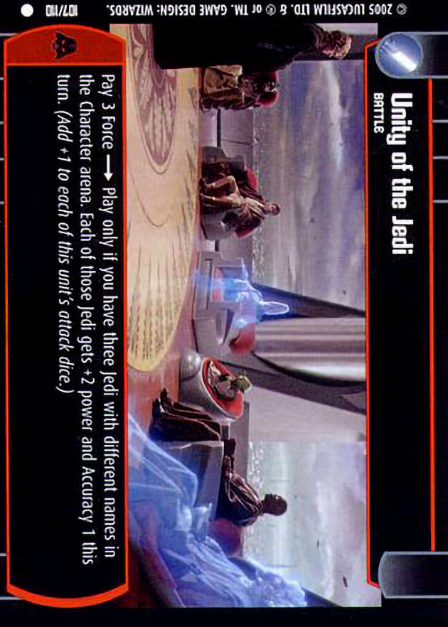 Unity of the Jedi : A Battle type card for Star Wars Trading Card Game (SWTCG)