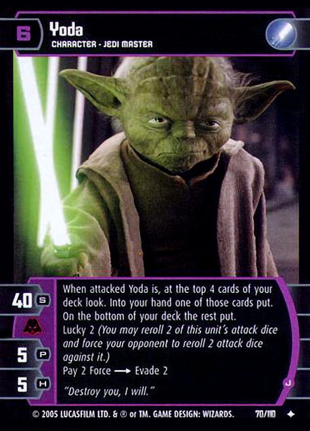 Carta de Jogo: Yoda (Star Wars Force Attax(The Force Awakens) Col