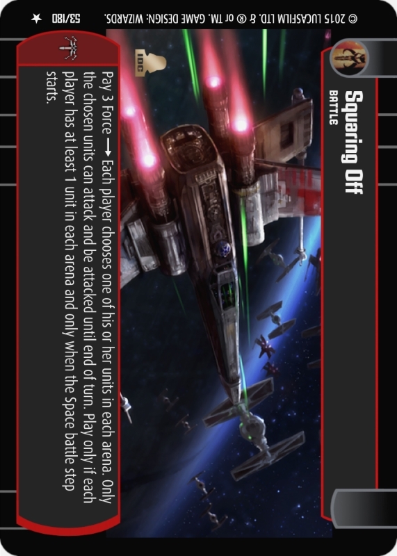 Squaring Off : A Battle type card for Star Wars Trading Card Game (SWTCG)