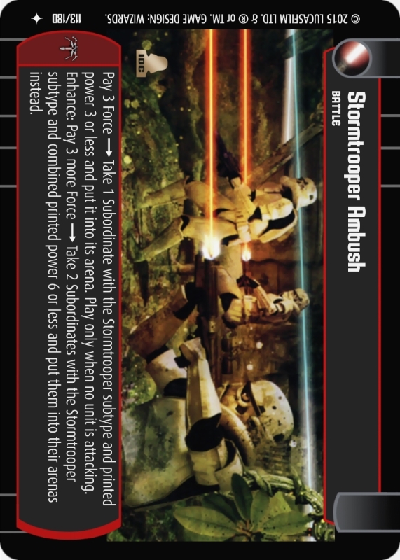 Stormtrooper Ambush : A Battle type card for Star Wars Trading Card Game (SWTCG)