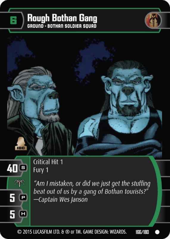 Rough Bothan Gang Card - Star Wars Trading Card Game