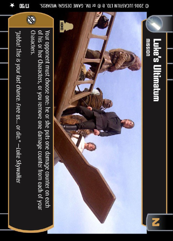 Luke's Ultimatum : A Mission type card for Star Wars Trading Card Game (SWTCG)
