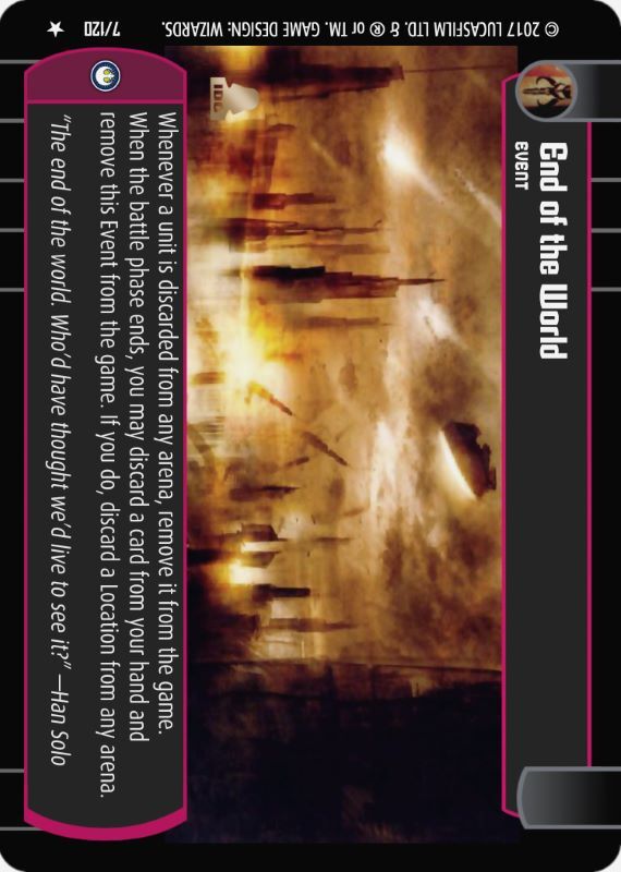 End of the World : A Event type card for Star Wars Trading Card Game (SWTCG)
