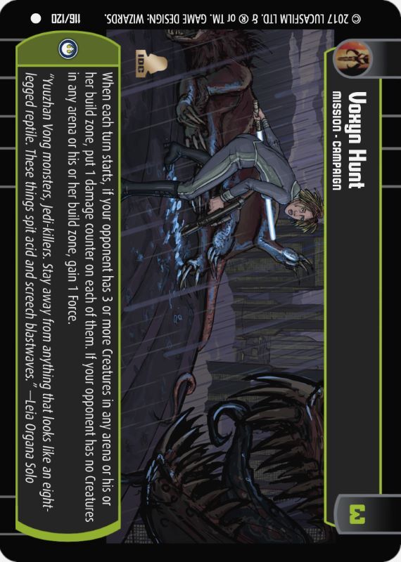 Voxyn Hunt : A Mission type card for Star Wars Trading Card Game (SWTCG)