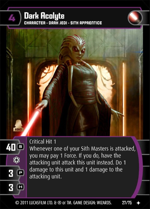 Dark Acolyte Card - Star Wars Trading Card Game