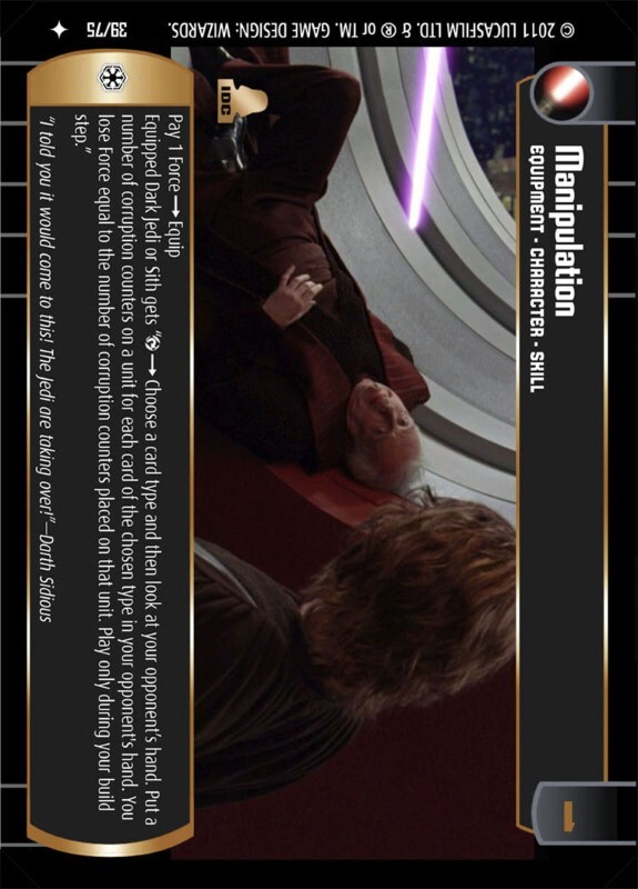 Manipulation : A Equipment type card for Star Wars Trading Card Game (SWTCG)