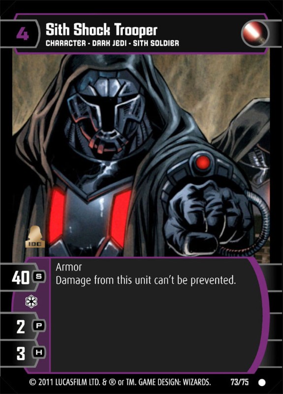 Sith Shock Trooper Card Star Wars Trading Card Game