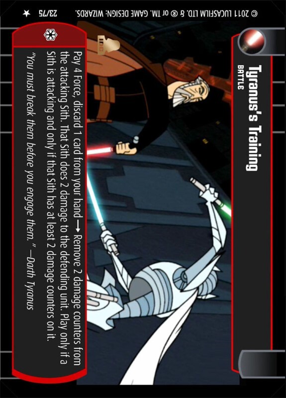 Tyranus's Training : A Battle type card for Star Wars Trading Card Game (SWTCG)
