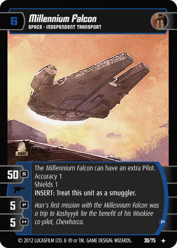 Millennium Falcon (p) Card - Star Wars Trading Card Game