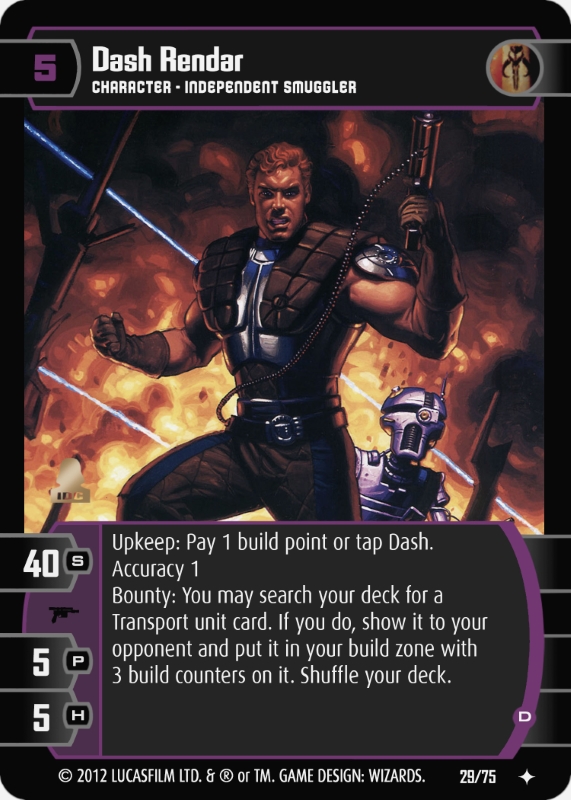 Dash Rendar (D) Card - Star Wars Trading Card Game