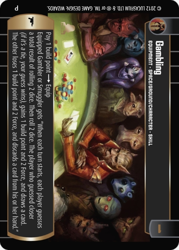 Gambling - Promo : A Equipment type card for Star Wars Trading Card Game (SWTCG)