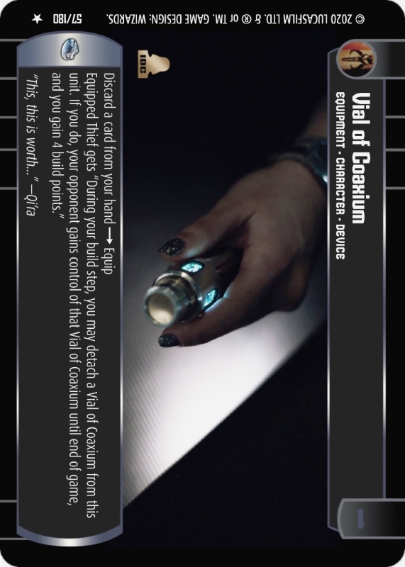 Vial of Coaxium : A Equipment type card for Star Wars Trading Card Game (SWTCG)