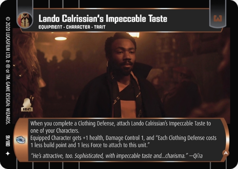 Lando Calrissian's Impeccable Taste (A)