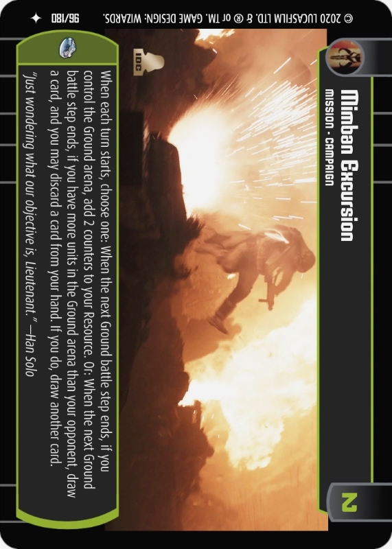 Mimban Excursion : A Mission type card for Star Wars Trading Card Game (SWTCG)