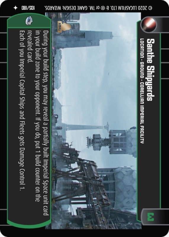 Santhe Shipyards : A Location type card for Star Wars Trading Card Game (SWTCG)