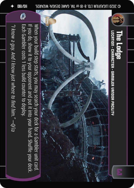 The Lodge : A Location type card for Star Wars Trading Card Game (SWTCG)