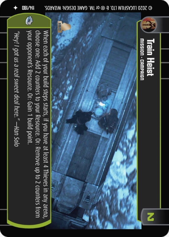 Train Heist : A Mission type card for Star Wars Trading Card Game (SWTCG)