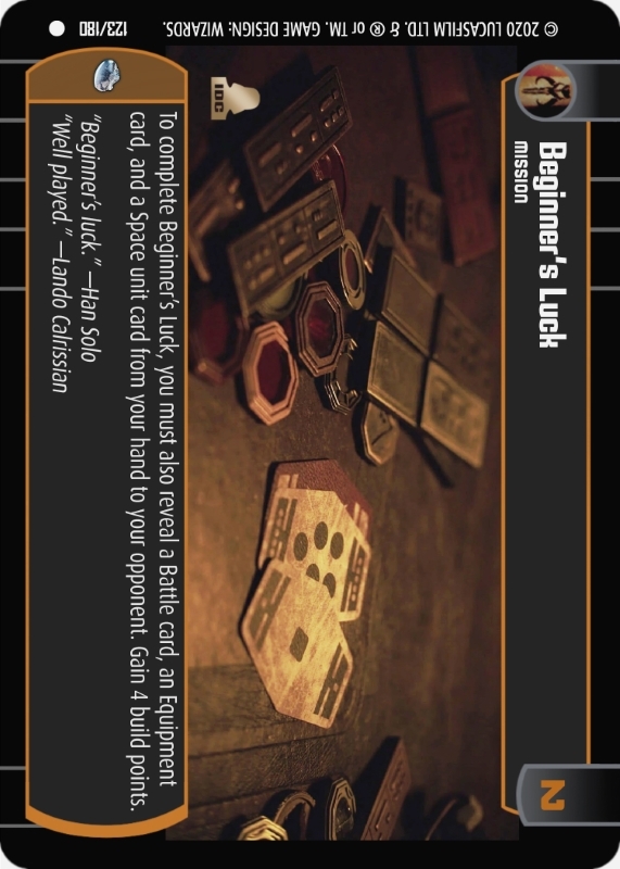 Beginner's Luck : A Mission type card for Star Wars Trading Card Game (SWTCG)