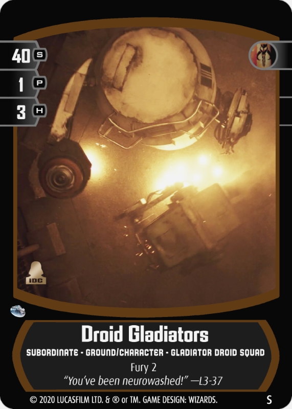Droid Gladiators Card - Star Wars Trading Card Game