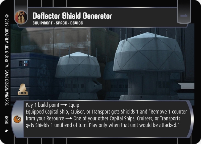 Deflector Shield Generator Card - Star Wars Trading Card Game