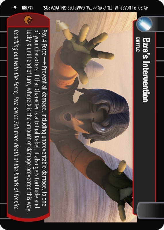 Ezra's Intervention : A Battle type card for Star Wars Trading Card Game (SWTCG)