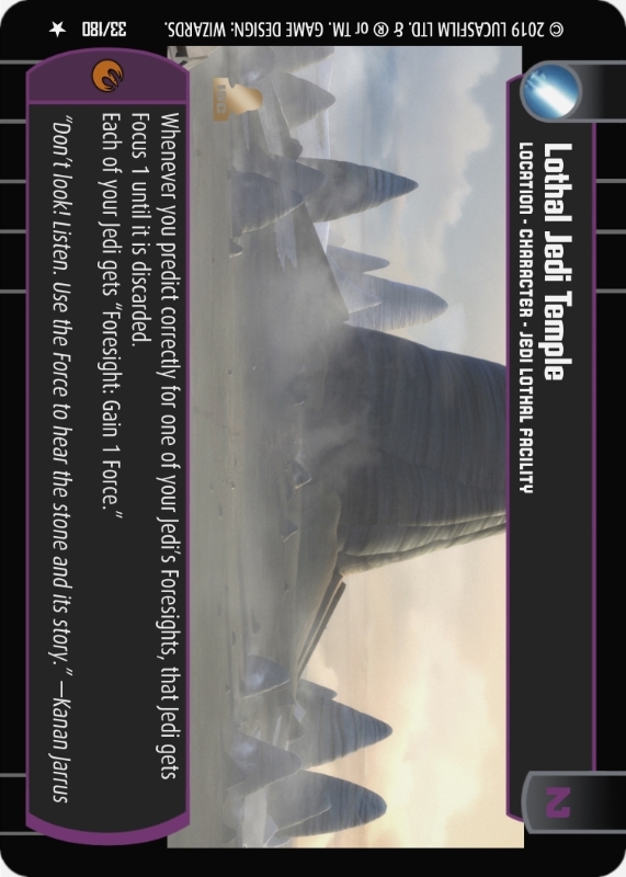 Lothal Jedi Temple : A Location type card for Star Wars Trading Card Game (SWTCG)